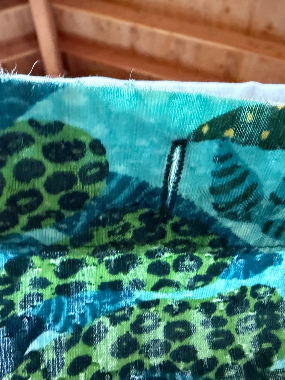 Tropical Botanical Shower Curtain (or Fabric) 100% Cotton, Blue & Green